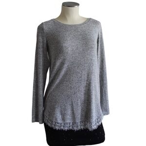 LC lauren conrad knit | lace top size XS